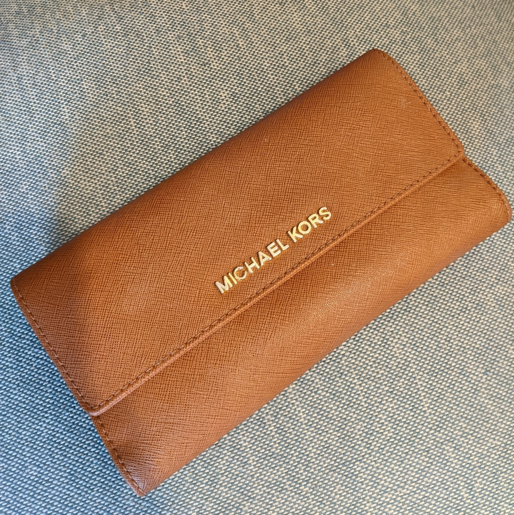 Michael kors gold & brown purse With Wallet - Picture 12 of 14